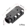 thumbnail image 2 of 3.5mm Headphone Jack Female Audio Socket Connectors Stereo 4 Pins Plastic PCB Mount Black 20pcs, 2 of 3