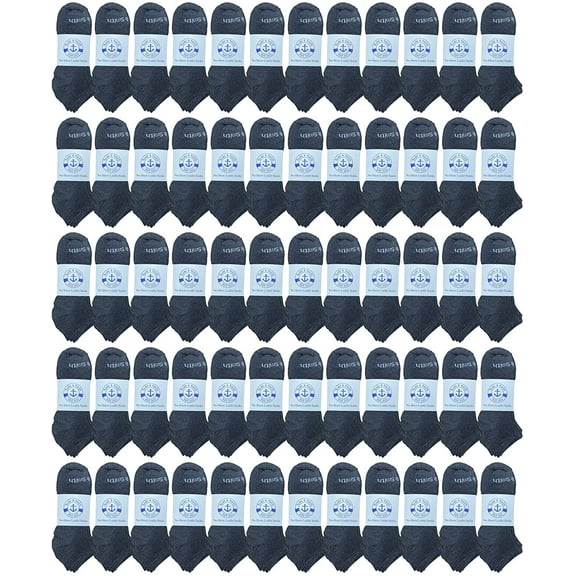 SOCKS'NBULK Mens Cotton No Show Socks, Soft Sports Socks In Bulk, King Size 13-16 (Gray, 72)