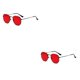 thumbnail image 3 of Minnieouse Gafas de sol cuadradas pequeñas para hombres y mujeres protección materiales cómodos gafas de sol polarizadas negro mar rojo C16 negro rojo mar C16 2Conjunto, 3 of 6