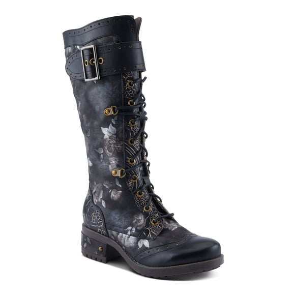 L'Artiste Kisha Boss Calf High Leather Boots β Hand-Painted Comfort