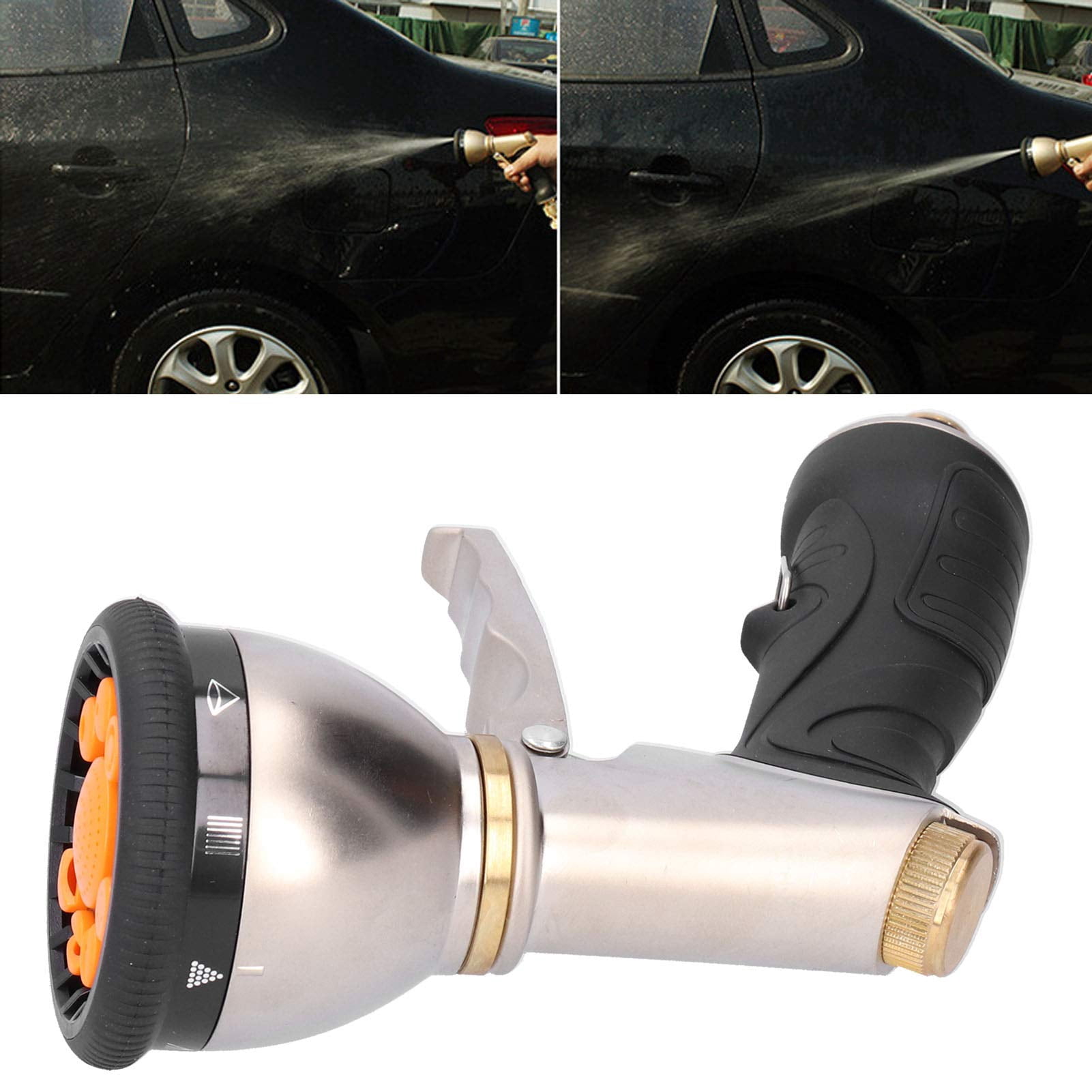 Heavy Duty 9 Patterns Adjustable Water Hose Sprayer Nozzle Gun for Watering Plants, Lawn& Garden, Washing Cars, Showering Pets