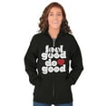 thumbnail image 4 of Feel Do Good Heart Inspiring Saying Womens Plus Size Graphic Zipper Hoodie Brisco Brands 2X, 4 of 5