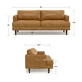thumbnail image 4 of Livingston 76 inch Wide Mid-Century Modern Sofa in Sienna Top Grain Genuine Leather, 4 of 12