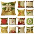 thumbnail image 2 of Fundas de almohada navideñas de bienvenida para sofá, decoración del hogar, Bolas brillantes doradas, Poinsettia, 40 cm, 45 cm, 50cm, 2 of 4