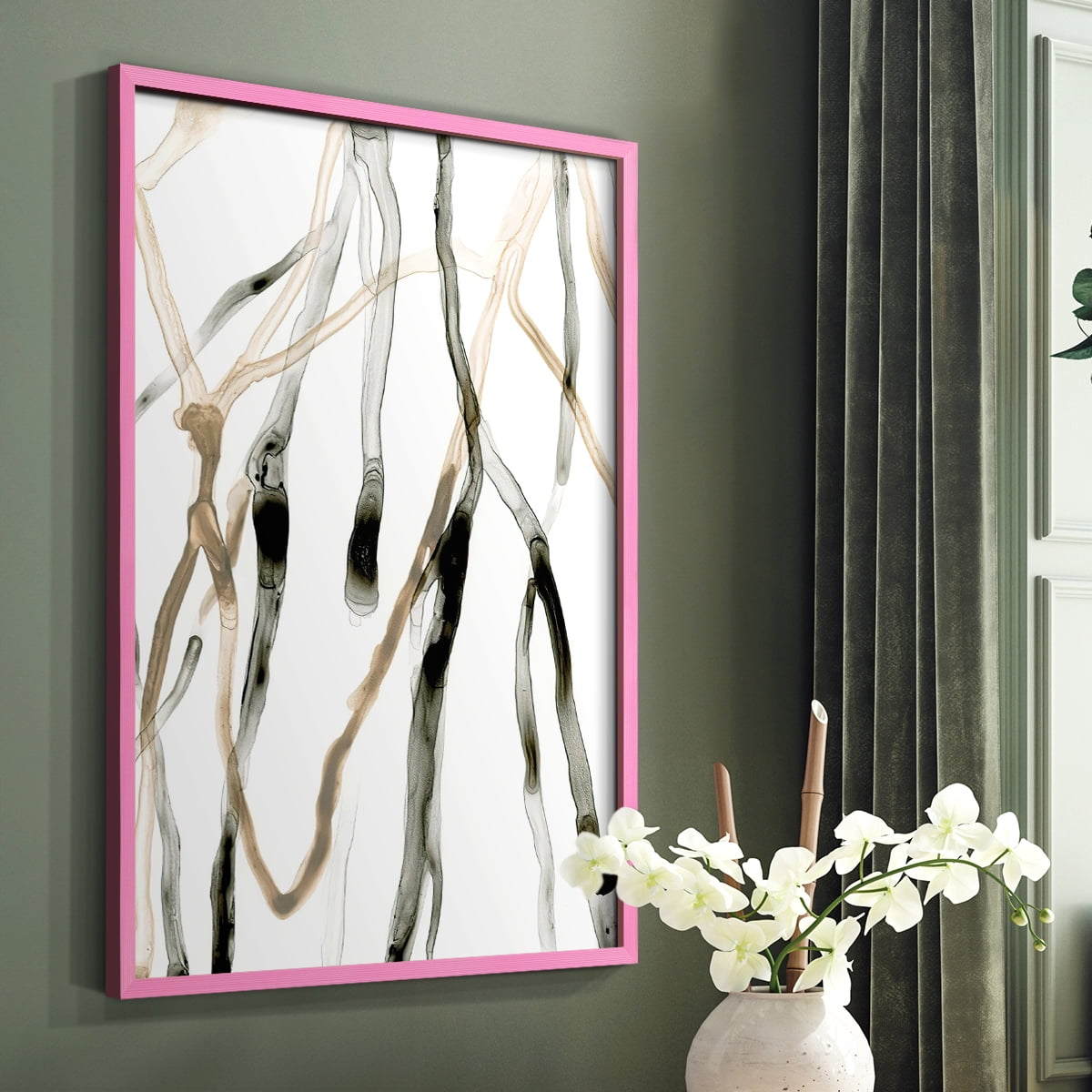 Runnel XI in Pink Solid Wood 8 x 10 Framed Print