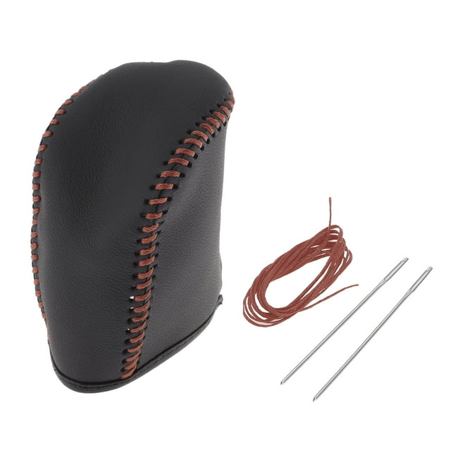 Cubierta de pomo de cambio de marchas Unique Bargains para coche, protector de manija de cambio para Dodge Journey 2011-2020, cuero sintético negro y marrón