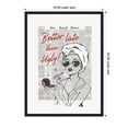 thumbnail image 5 of Kate and Laurel Framed Canvas Wall Art Print Better Late Than Ugly Newspapers by Honey Island Studio, 18 x 24 Sylvie Beaded Black Frame, Vintage, Entertainment Art for Wall Decor, 5 of 8