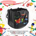 thumbnail image 4 of BUZIFU 6 Pcs Non Woven Grocery Tote Bag Reusable Large Shopping Bag Durable Heavy Duty Thick Support Bottom Reinforced Handle Carrier Shoulder Bags Hold 44+ lbs 15” x 10”x 14” Eco Friendly Black, 4 of 7