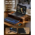 thumbnail image 3 of Wireless Keyboard and Mouse Combo, Backlit Typewriter Keyboard with Round Keys, Magnetic Wrist Rest & Phone Holder, Rechargeable 2.4GHz Set for Mac, Windows, PC – Black, 3 of 9