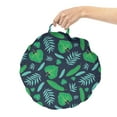 thumbnail image 2 of Nature Art Round Floor Cushion with Handle, Monstera Palm Banana Leaves Exotic Forest Plants on Dark Blue Backdrop, Pillow for Living Room & Dorms, 18" Round, Fern Green Turquoise, by Ambesonne, 2 of 4
