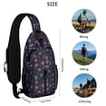 thumbnail image 5 of Sling Backpack,Purple Halloween Ghost Pumpkin Skull Pattern Crossbody Bag with Water Bottle Holder,Waterproof Sling Bag for Men/Women with Chest Phone Holder for Hiking,Travel, 5 of 6