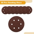 thumbnail image 4 of Unique Bargains 50 Pcs Disques de Ponçage Universels 6 Pouces 6 Trous 800 Gravillons - Papier Peint Rond à Crochets et Boucles - Papier Blanc Rouge, 4 of 6