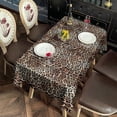 thumbnail image 3 of Brown and Black Leopard Print Rectangle Tablecloth 60"x102",Waterproof Polyester Rectangle Table Cloth, Wipeable Spillproof Polyester Tablecloth for Dining, Camping, Indoor and Outdoor, 3 of 6