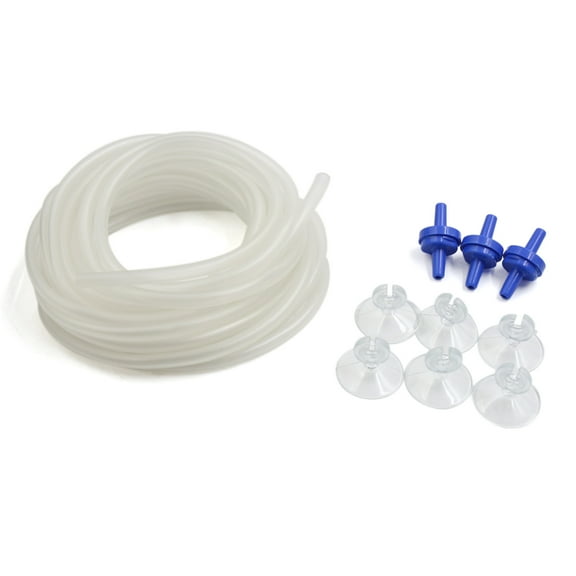 Unique Bargains Clear Airline Tubing Airstone Check Valves Aquarium Air Pump Accessaries Set