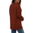 thumbnail image 4 of Aloohaidyvio Sweaters for Women 2024 Winter Loose Long Sleeve Crew Neck Knit Shirts Lightweight Casual Business Pullover Brown M, 4 of 5