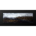 thumbnail image 2 of Atelier B Art Studio 18x9 Black Modern Framed Museum Art Print Titled - TWO SHADES OF GRAY WITH GOLD DOTS, 2 of 5