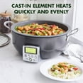 thumbnail image 2 of GreenPan Elite Essential Smart Electric 6QT Skillet Pot, Presets to Sear Saute Stir-Fry and Cook Rice, Healthy Ceramic Nonstick and Dishwasher Safe Parts, Easy-to-use LED Display, Graphite, 2 of 6