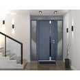 thumbnail image 6 of Front Exterior Prehung Steel Door / Cynex 6777 Grey / 2 Side Exterior Windows / Stainless Inserts Single Modern Painted-W12+36+12" x H80"-Right-hand Outswing, 6 of 6