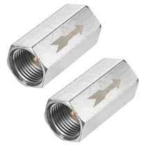 Uxcell 2-Pack Air Check Valve, 1/2" Nickel Plating Copper One Way Non Return Air Valve for Gas/Oil/Water Connection