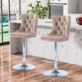 thumbnail image 2 of MIKIBAMA Swivel Velvet Barstools Adjusatble Seat Height from 25-33 Inch, Modern Upholstered Chrome base Bar Stools Set of 2, 2 of 5