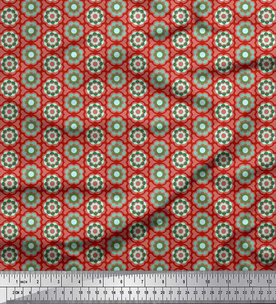 Soimoi Velvet Fabric Artistic Floral Print Fabric by The Yard 58 Inch Wide