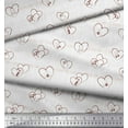 thumbnail image 3 of Soimoi Red polyester Crepe Fabric Fashion Accessories & Heart Decor Fabric Printed Yard 42 Inch Wide, 3 of 3