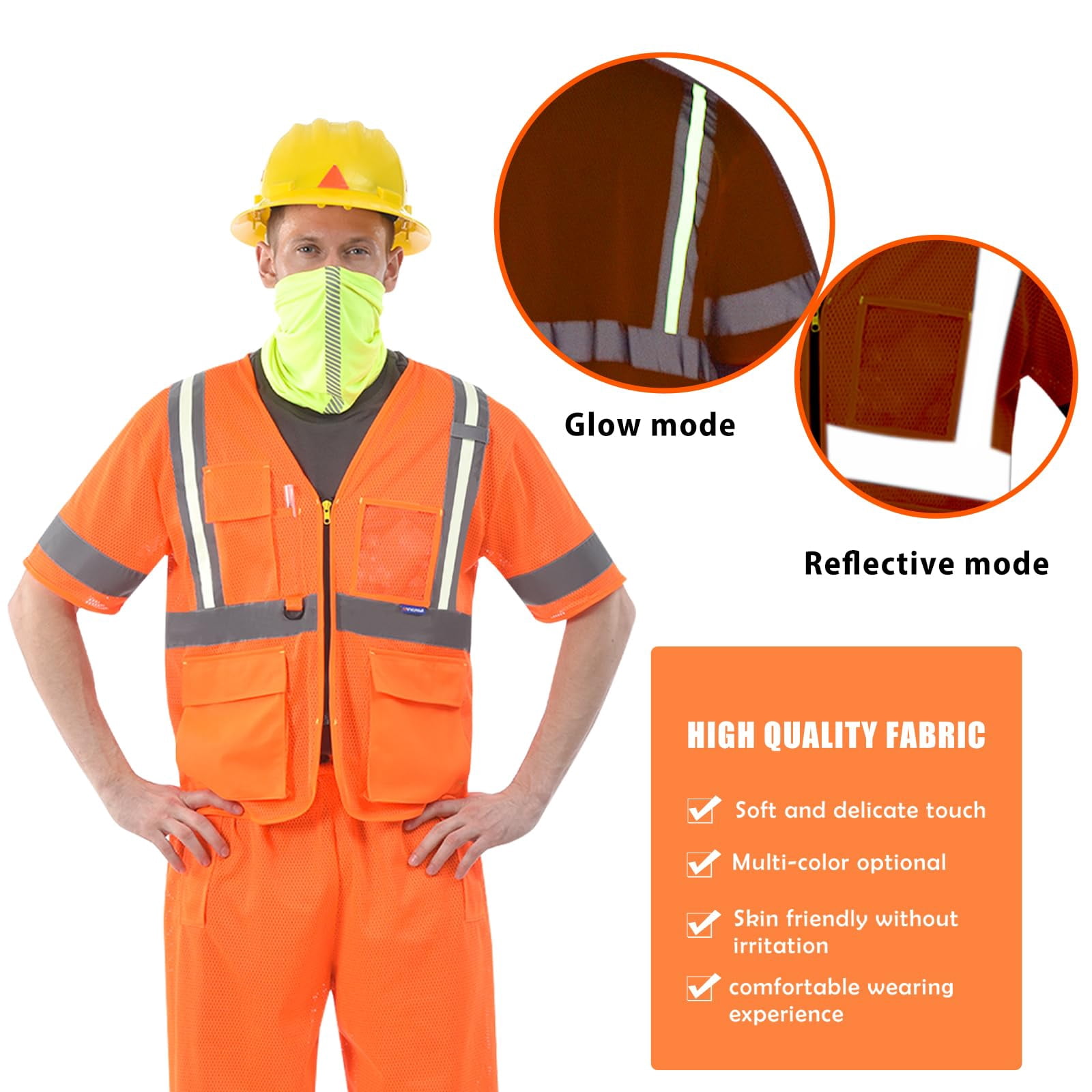 A-SAFETY 21 colors High Visibility Reflective Work Safety Vest（XS-8XL)