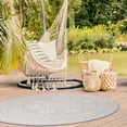 thumbnail image 4 of Beverly Rug Round Outdoor Rug 6' 7'' Circle Patio Rug, White and Gray, 4 of 6
