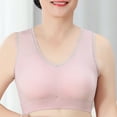 thumbnail image 2 of Bras! Ashirexll Bras for Older Women, Full Coverage Wireless Solid Color Traceless Comfortable No Steel Ring Breathable Gathering Bra Pink 4XL, 2 of 6