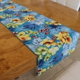 thumbnail image 3 of Cotton Print Table Runner Floral Tropical Hawaiian Aqua, 3 of 4