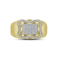 thumbnail image 2 of 10kt Yellow Gold Mens Round Diamond Curved Octagon Cluster Ring 1/3 Cttw, 2 of 3