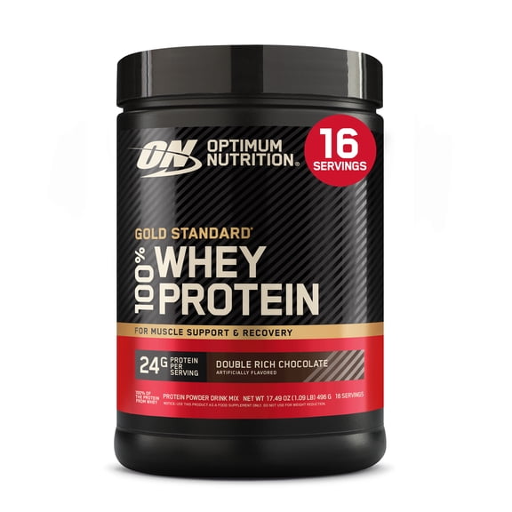 Optimum Nutrition Gold Standard 100% Whey Protein Powder, Double Rich Chocolate, 16 Servings