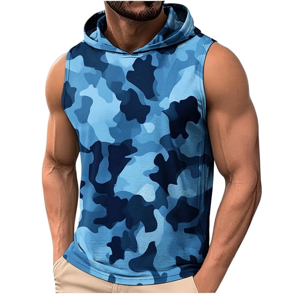 Gamivast Mens Sun Hoodie Zip up Regular Fit Sleeveless Cooling Hoodie Lightweight Soft Fabric Sun Protection Hoodie for Gym Workout And Athletic Outfits