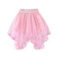 thumbnail image 3 of GYRATEDREAM Girls Tulle Skirt Formal High Low Asymmetrical Midi Length Elastic Waist Tutu Layered Puffy Fairy Dance Skirts for 1-2Y Pink, 3 of 6