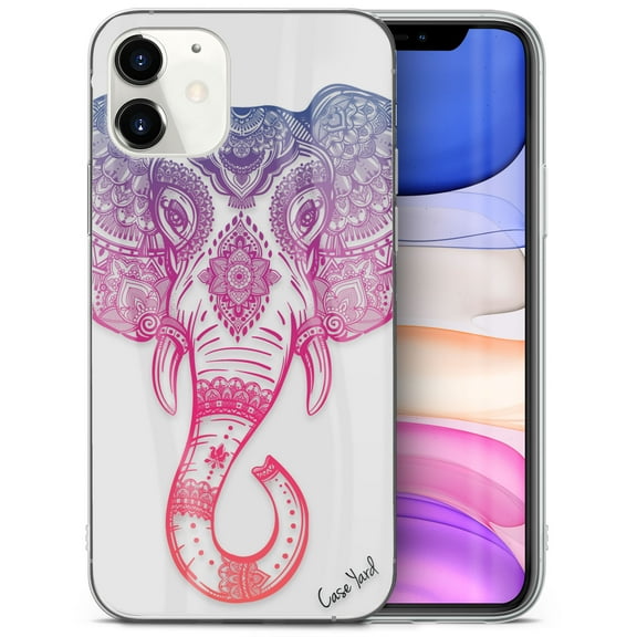 Case Yard iPhone-11 Case Clear Soft & Flexible TPU Ultra Low Profile Slim Fit Thin Shockproof Transparent Bumper Protective Cover Drop Protective Cell Phone Cases (Royal Elephant Head)