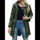 thumbnail image 2 of Chaqueta Impermeable Ligera para Mujer, con Capucha, Mangas Largas y Cremallera, para Actividades Al Aire Libre Verde Oscuro XXL, 2 of 9