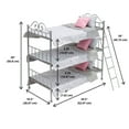 thumbnail image 5 of Badger Basket Scrollwork Metal Triple Bunk Bed with Ladder, Bedding for 18 inch Dolls - Silver/Pink, 5 of 7