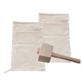 thumbnail image 4 of Raindrops Reusable Canvas Crushed Bags and Wooden Mallet Set for Bar and Kitchen, 4 of 4
