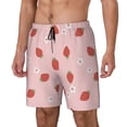 thumbnail image 2 of Balery Hand Drawn Strawberry Mens Swim Trunks Swim Shorts for Men Quick Dry Inseam Beach Shorts with Compression Liner Pocket-Small, 2 of 9