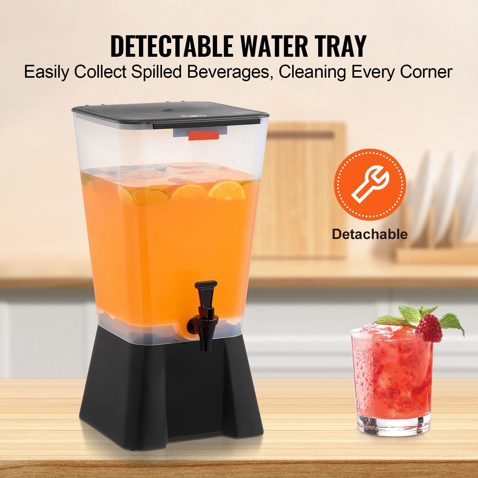Beverage Dispenser 5 Gallon with Spring-Loaded Spigot for Juice Iced Tea Party
