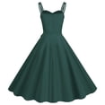 thumbnail image 4 of SMihono Robes Bohémiennes d'Été pour Femmes Grande Taille Mode Femmes Robe d'Été à Encolure Carrée Robe Poupée à Pois Sans Manches Robe à Bretelles, 4 of 5