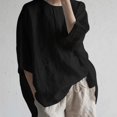 thumbnail image 2 of Gibobby Blusa Casual Para Mujer Cuello de algodón femenino de espalda Minimalista Fork Pullover T - Camisa Round Casual Women's Blouse（Negro， S), 2 of 3