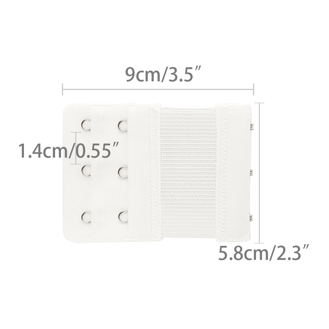 Unique Bargains Ladies White Bra Extenders Strap Extension 3 Hook 3 Pack Adjustable