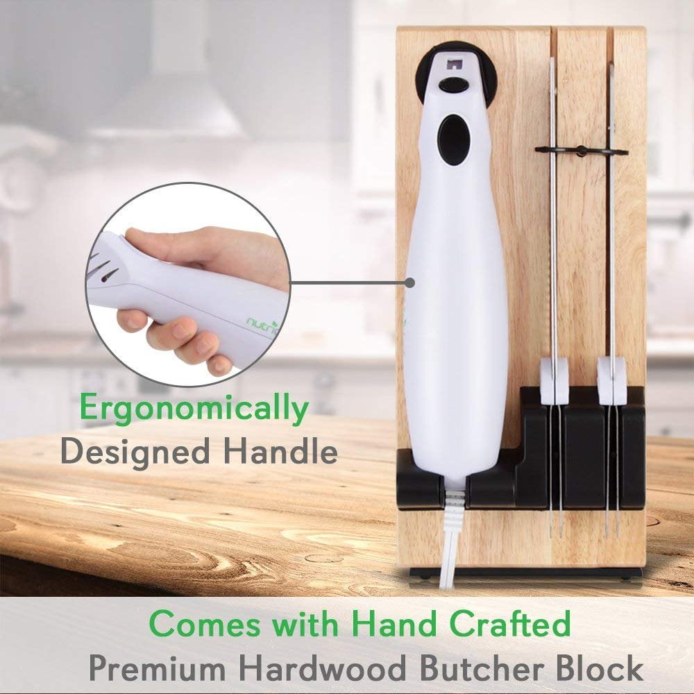 NutriChef Electric Carving Slicer Kitchen Knife Set - Portable, Bread and Carving Blades, Wood Stand - Walmart.com NutriChef Electric Carving Slicer Kitchen Knife Set - Portable, Bread and Carving Blades, Wood Stand - Walmart.com