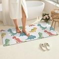 thumbnail image 4 of White Cartoon Dinosaurs Pattern Bathroom Rugs Mat,Non Slip Microfiber Bathroom Rug,Rubber Backing,Soft Bathroom Mats for Bathroom Floor,Tub and Shower,60x24in(150x60cm), 4 of 5