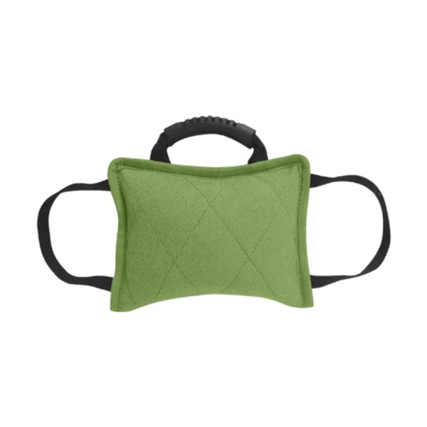 Juguete interactivo resistente para morder y tirar para perros, indestructible y resistente con 3 asas. verde