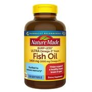 Nature Made Burp-Less Ultra Omega 3 Fish Oil 1400mg Softgels, 130 ct.