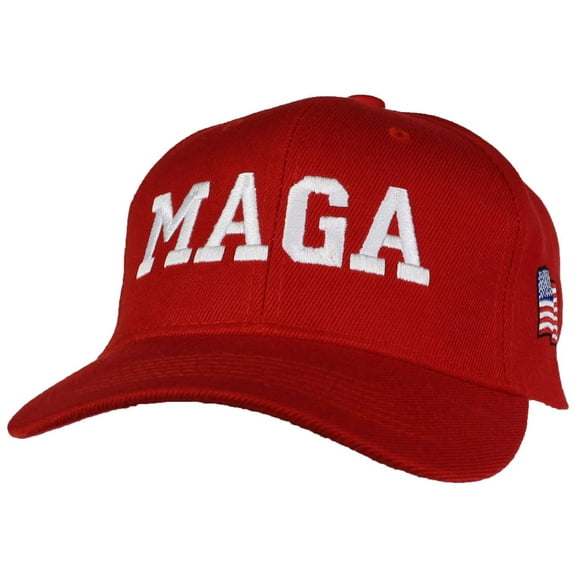 Tropic Hats Adult Embroidered MAGA 45 American Flag Trump Adjustable Ballcap - Red