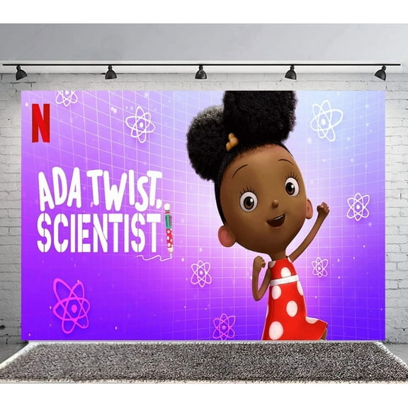 Ada Twist, Scientist Backdrop Banner Party Supplies Poster Movie Theme Background for Photography Birthday Decorations