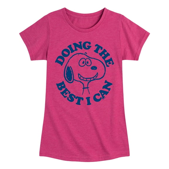 Peanuts - Snoopy Doing The Best I Can - Toddler & Youth Girls Short Sleeve Graphic T-Shirt